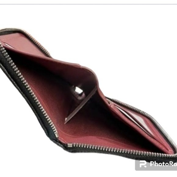 COACH small Zip Around  Wallet  In Signature Jacquard - Picture 7 of 9